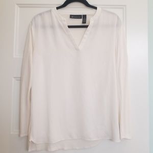 INC sheer Ivory long sleeve dress shirt Small